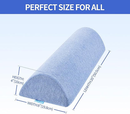 Knee Pillow for Back Sleeping, Memory Foam Leg Pillow for Back Pain, Under Leg Support for Sleeping,Half Moon Bolster Pillow