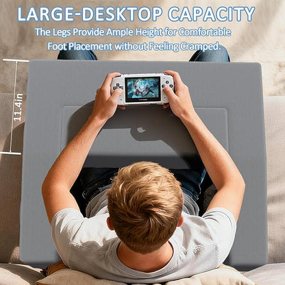Lap Desk Pillow with Removable Cover Adjustable Angle Gaming & Machine Washable Reading Pillow for Adults Multipurpose Laptop Bed Tray with Arms for Working