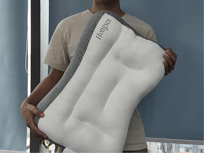 Proease Pillows for Sleep Apnea, Proease Orthopedic Deep Sleep Pilloow, Pro Ease Sleep Apnea Pillow, Ergonomic Pillow for Neck and Shoulder, Proease Piillow for Side, Back, Stomach Sleepers (Grey)