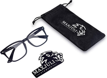 MAXJULI Blue Light Blocking Glasses,Computer Reading/Gaming/TV/Phones Glasses for Women Men(Matt Black)