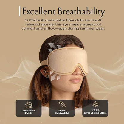Anemone Sleep Mask for Women – Ultra Soft Cooling Fabric Eye Mask with 100% Light-Blocking Design, Deep Eye Cups, Zero-Pressure Fit