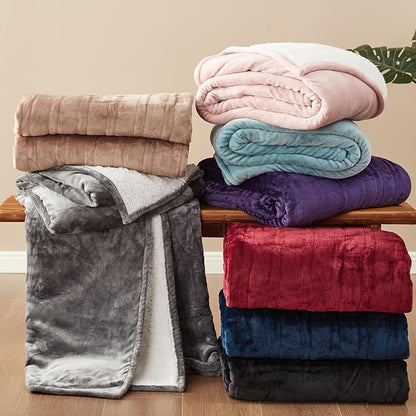 EHEYCIGA Heated Blanket Electric Blanket Twin - Heating Blanket with 9 Heating Levels & 10 Hours Auto Off, Soft Cozy Sherpa Washable Blanket with Fast Heating, 62 x 84 Inches