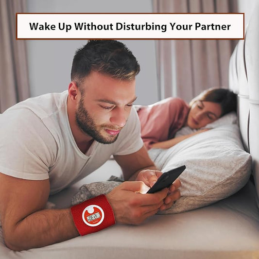 CoolFire Vibrating Alarm Clock Wristband, Silent Wake-Up Watch for Heavy Sleepers, Won’t Disturb Partner, Vibration Alarm Band for Couples/Roommates, Deaf/Hearing Impaired, 4 Alarms, Bluetooth App, Rechargeable (Black)