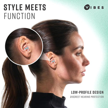 Vibes High Fidelity Ear Plugs - Invisible Earplugs for Music Concerts, Musicians, Motorcycles, Airplanes, Raves, and Work - Noise Reduction and Hearing Protection - Fits All Ears - Teal