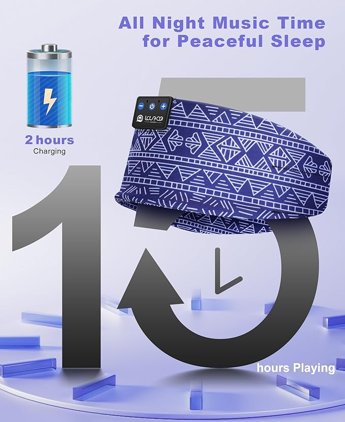 LOVE EYE Sleep Headphones Wireless Headband Headphones Bluetooth 5.4 for Side Sleeper Bluetooth Headband Earphones for Sports for tech Gadgets Gifts