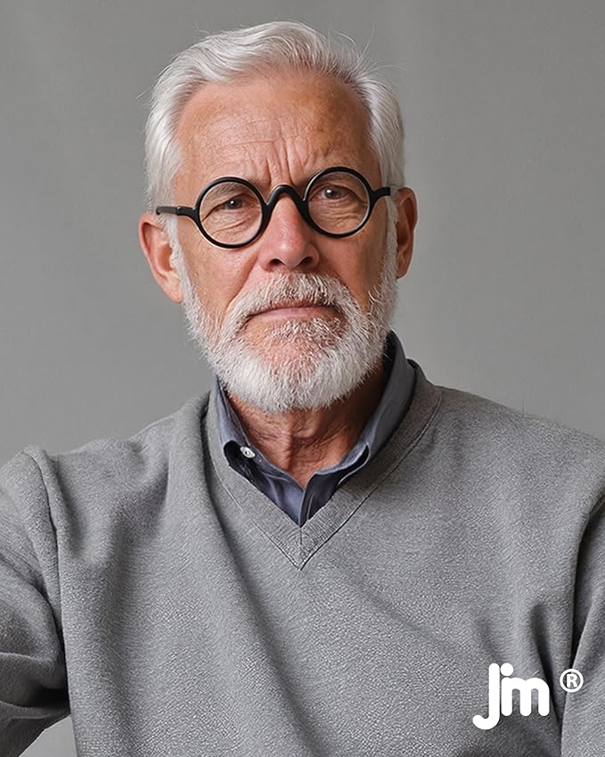 JM 5 Pack Round Reading Glasses for Women Men, Vintage Small Blue Light Blocking Computer Readers with Spring Hinges