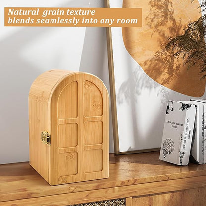 Bamboo Phone Jail with Lock, Phone Box for Family Time Cell Phone Lock Box with 3 Charging Holes, Self-Discipline Box Help People Focus Back