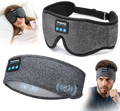 2 Pack Bluetooth Sleep Mask & Sleep Headphones, Skin-Friendly Sleeping Eye Mask with Bluetooth Headphones, Sleep Gifts for Women Men, AudioBooks, Insomnia, Yoga, Air Travel, Meditation, Christmas