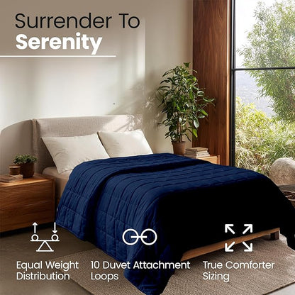 HomeSmart King Size Weighted Blanket 20 lbs – Oversized Heavy Blanket for Adults, 104x92, Navy