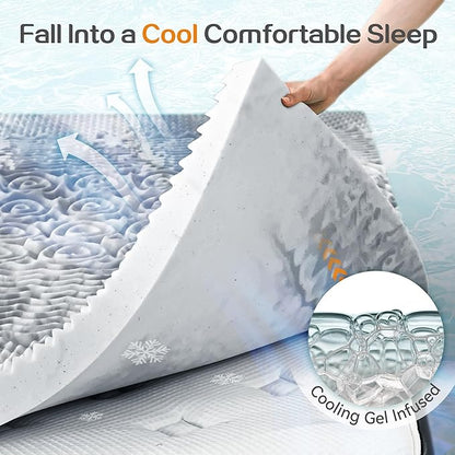SINWEEK 2 Inch Memory Foam Mattress Topper Twin XL, Twin Extra Long Mattress Pads for College Dorm Single Bed, Pressure Relieve CertiPUR-US Certified, 39x80 Inches, Gray