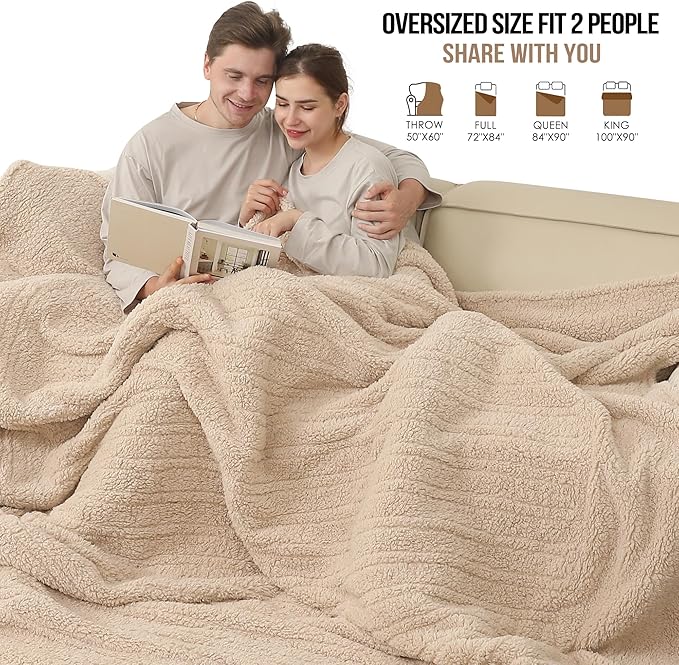 ESTINGO Heated Blanket Queen Size, Electric Blanket Queen Size Dual Control with 5 Heating Levels & 10 Hours Auto Off, Fast Heating with Overheat Protection, 84"x90", Milk Coffee