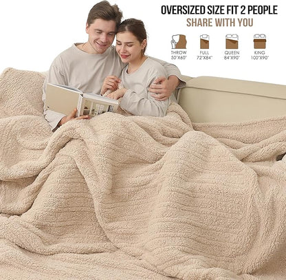 Electric Blanket King, Extra Large Oversized Heated Blanket King Size with Dual Control of 5 Heating Levels & 10 Hours Auto Off, Electric Heated Blanket for Bedding, 100"X90", Milk Coffee