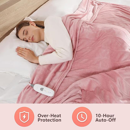 Heated Blankets King Size Electric Blankets 100''X90'', Soft Cozy Flannel Electric Blanket King with Dual Controllers, 5 Heating Level & 10 Hour Auto Off, ETL Certified & Machine Washable, Warm Gifts