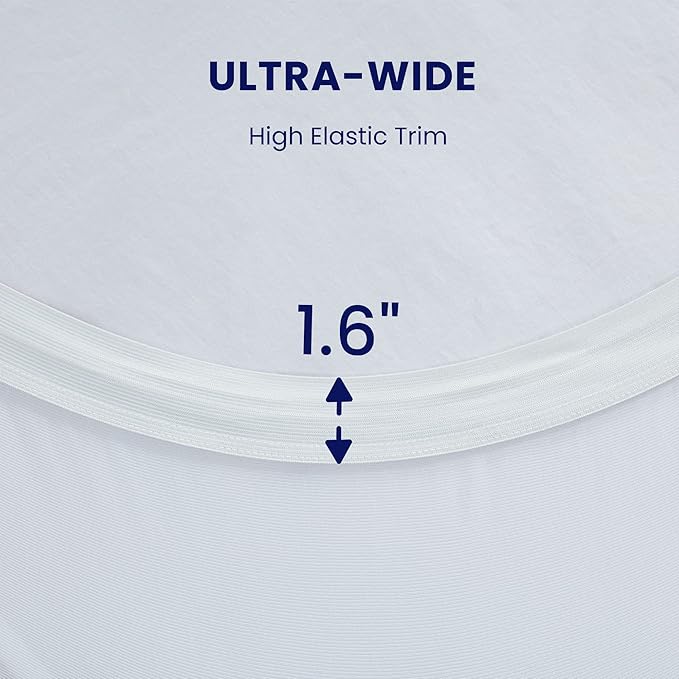 SLEEP ZONE King Size Cooling Mattress Topper, Premium Zoned Cool Mattress Pad Cover, Padded Mattress Protector Breathable Washable, Deep Pocket 8-21" (White, King)