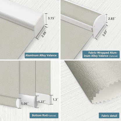 Bringnox Motorized Blinds with Remote,100% Blackout Smart Roller Blinds Compatible with Apple Homekit Google Home and Alexa Via HUB,and Customized (Crimp Platinum-22)