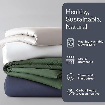 Baloo 100% Cotton Duvet Cover for 15lb/20lb Weighted Blanket (Navy Blue - 60"x80" - Full/Queen Size) | Cool, Soft & Durable