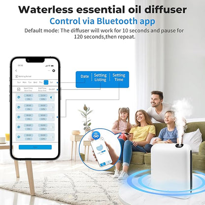 Upgraded Scent Air Machine for Home, 1500 Sq.Ft Hotel Collection Diffuser with Smart Cold Air Technology, Bluetooth Waterless Essential Oil Diffuser for Large Room, Hotel, Spa, Office