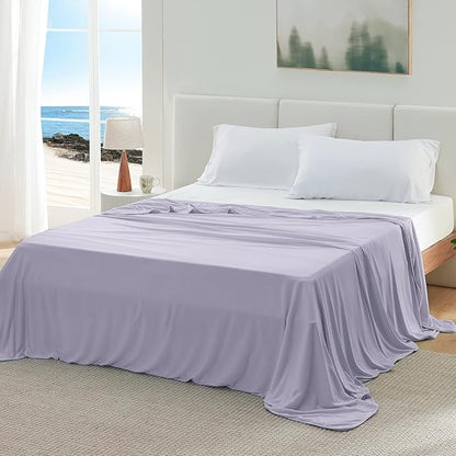 Bedsure Lavender Cooling Blanket Queen Size for Hot Sleepers - Summer Cold Blanket for Queen Size Bed with Rayon Derived from Bamboo, Ice Cool Cold Arc-Chill Thin Summer Bedding Essentials, 90x90