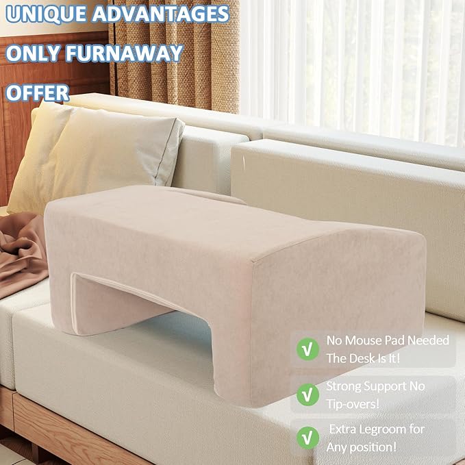 Lap Pillow Desk - Gaming Pillows for Lap, Multi-Functional Reading&Book Pillows and Machine Washable Desk Pillow for Napping, Work & Sofa Couch Use