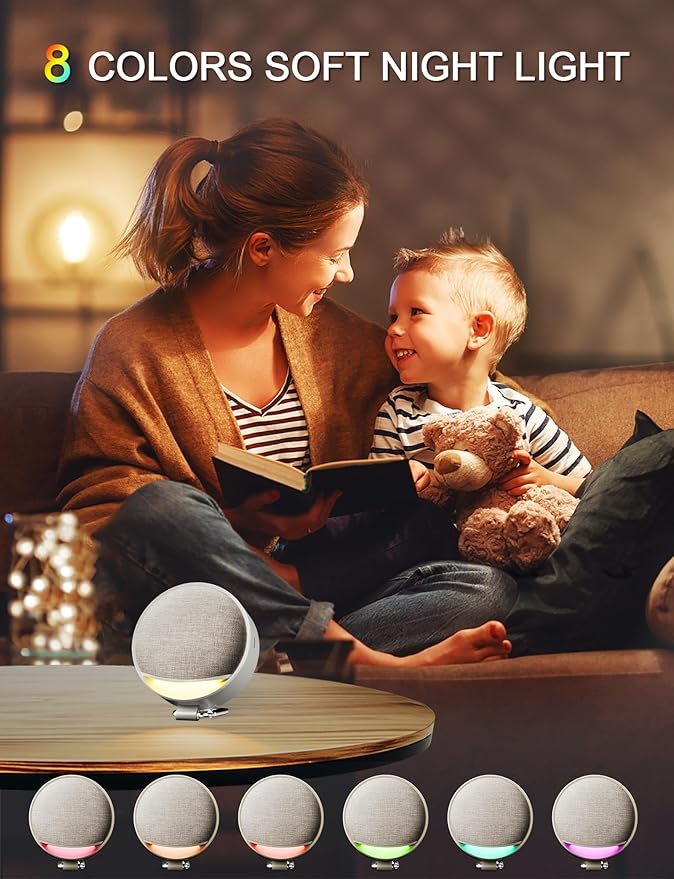 Hotmoon Portable White Noise Sound Machine Omini SE | 12 Soothing Sounds | 8 Night Light Colors | 4 Timers | Rechargeable Battery | Memory Function | for Home, Travel, Nursery Gift for New Mom & Baby