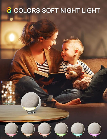 Hotmoon Portable White Noise Sound Machine Omini SE | 12 Soothing Sounds | 8 Night Light Colors | 4 Timers | Rechargeable Battery | Memory Function | for Home, Travel, Nursery Gift for New Mom & Baby
