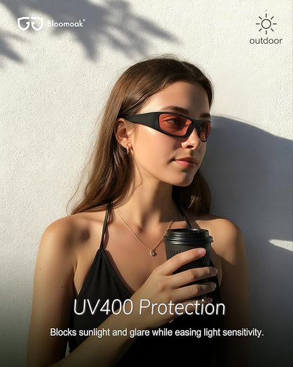 Bloomoak 99% Blue Light Blocking Glasses,Nighttime Sleep,Fully Wraparound Your Eyes with No Leaks for Side Glare/Dry Eyes