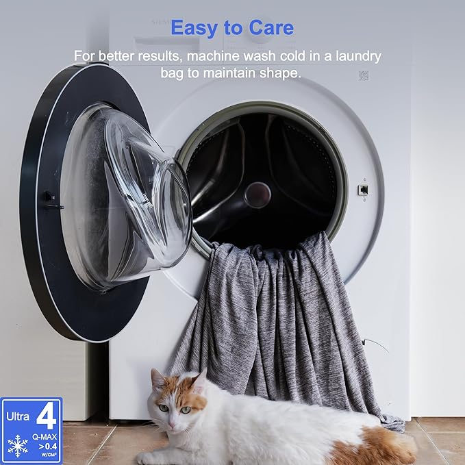 Cooling Blanket for Hot Sleepers - Summer Blanket Thin Lightweight for Bed, Q-Max>0.4, Breathable, Double-Sided, Absorbs Heat to Keep Body Cool from Night Sweats, 90"x90" Queen Size, Grey