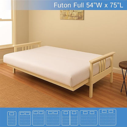 Futon Full (54"x 75") Waterproof Mattress Protector - Waterproof Zippered Encasement Premium Quality Bed Cover Protects Against Dust, Allergens White