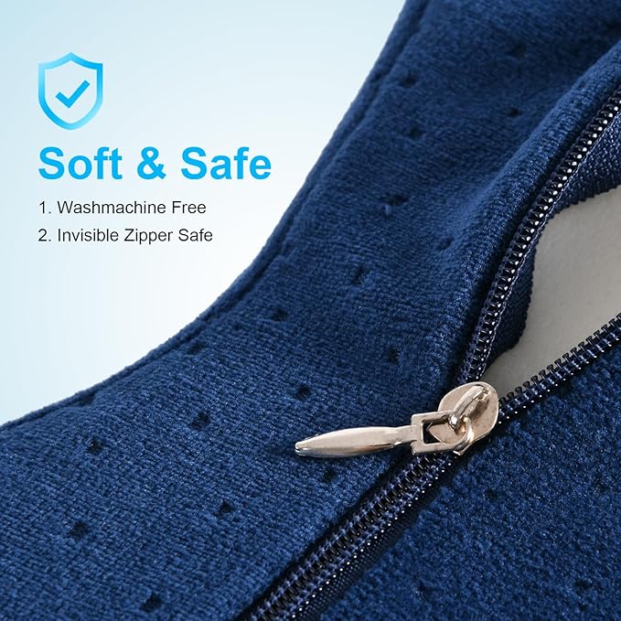 ZOAN Knee Pillow for Side Sleepers, Memory Foam Leg Pillow for Side Sleeping, Knee Pillow for Hp Pain Relief-Sciatica Pain Relief Blue