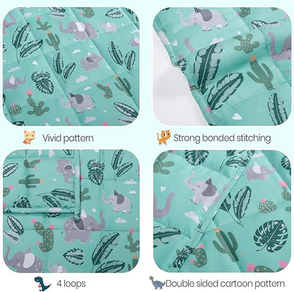 HOSUKKO Weighted Blanket - 10 lbs Green Bush Heavy Blanket - Breathable Blanket(41 * 60 inches, 10 lbs)