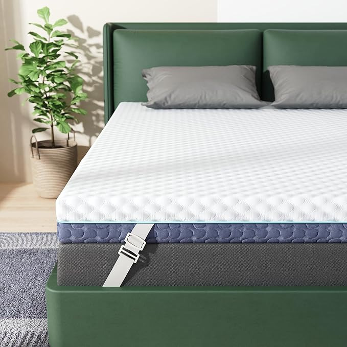 2 Inch Dorm Mattress Topper Twin XL Size, Memory Foam Mattress Topper for Back Pain Relief, Dorm Room Bed Topper with 2-Sided Breathable Cover, Ergonomic 5-Zone Design, Dorm Room Essentials