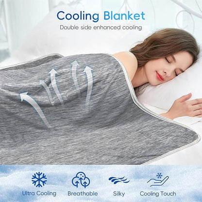 Cooling Blankets for Hot Sleepers Twin Size Lightweight Soft Cold Ice Blanket for Summer Sleeping Double Side for Night Sweats Bed Couch Sofa 59x79inch
