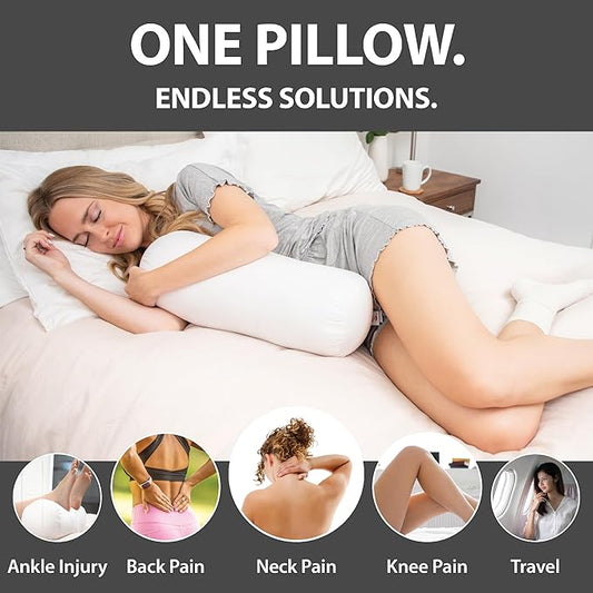 Core Products Jackson Roll Orthopedic Bolster Pillow - Neck, Back, Leg, Knee & Arm Support – Cervical & Lumbar Roll for Pain Relief, Spinal Alignment & Travel Comfort for Bed or Chair