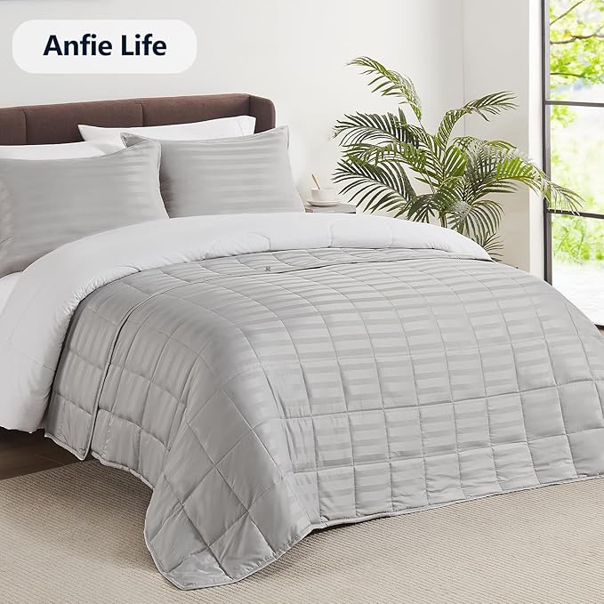Weighted Blanket Twin Size (48"x72" 15lbs),Ultra Soft and Cozy Cooling Weighted Blanket Twin Size for Adult,Heavy Blanket with Machine Washable Soft Blanket, Light Grey