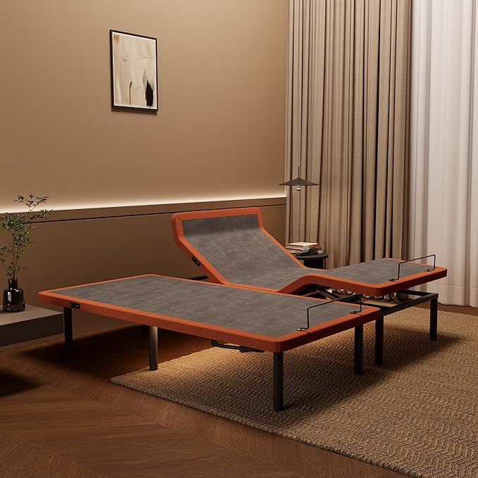 ESHINE Adjustable Bed Frame - Split King Bed Base with Massage, Pillow-tilt, Smart APP Control, Ergonomic Incline, Zero Gravity, Dual USB Port, Under Bed Light, Wireless Remote, 5000 Series
