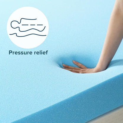 ZINUS 3 Inch Green Tea Cooling Gel Memory Foam Mattress Topper, Smaller, More Convenient WonderBox Packaging, Cooling Gel Foam, CertiPUR-US Certified, Full