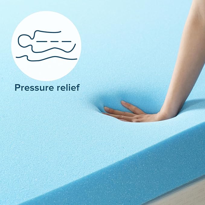 ZINUS 4 Inch Green Tea Cooling Gel Memory Foam Mattress Topper, Smaller, More Convenient WonderBox Packaging, Cooling Gel Foam, Pressure-Relieving Design, CertiPUR-US Certified, Full