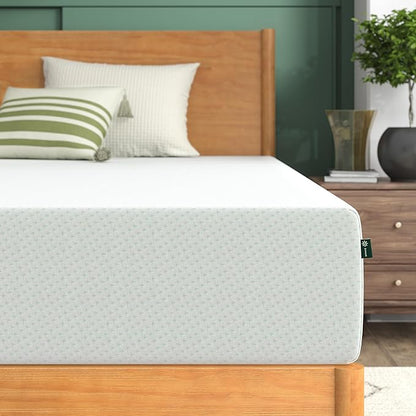 Zinus 10 Inch Green Tea Memory Foam Mattress/CertiPUR-US Certified/Bed-in-a-Box/Pressure Relieving, White, King