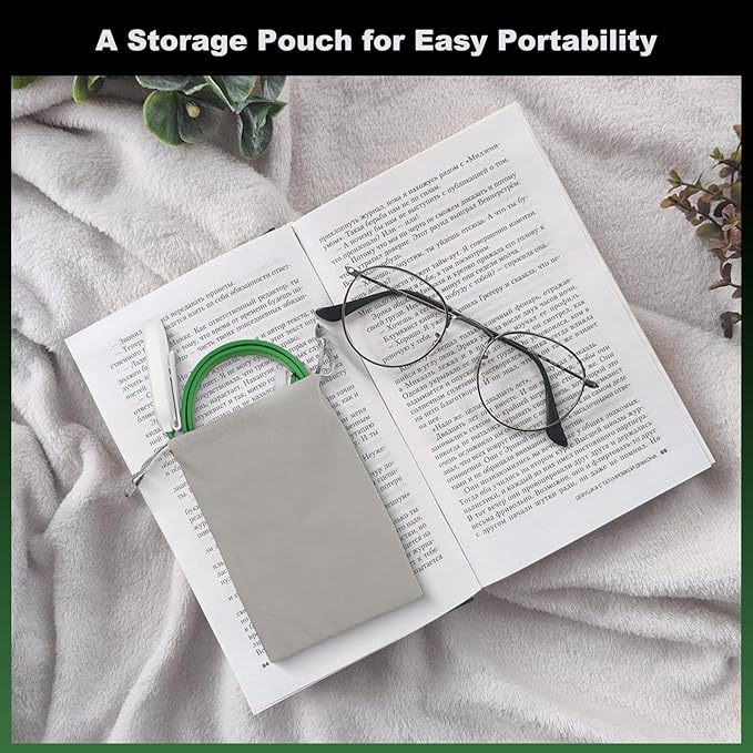 Rechargeable Book Light for Reading, 12 LED Eye-Care Reading Light, 4 Color Temperatures, Stepless Dimming, No Flicker, Evenly Distributed Lighting for Books, Perfect for Reader (Green)