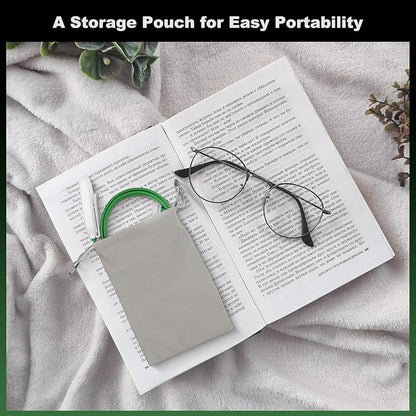 Rechargeable Book Light for Reading, 12 LED Eye-Care Reading Light, 4 Color Temperatures, Stepless Dimming, No Flicker, Evenly Distributed Lighting for Books, Perfect for Reader (Green)