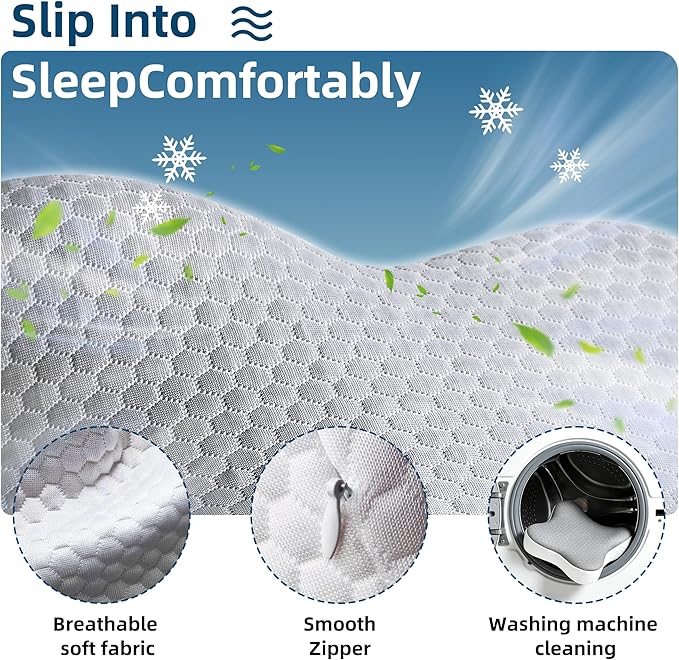 Knee Pillow for Side Sleepers, Memory Foam, Bolster Between Legs, Hip,Side Leg Support, Comfortable Positioning Elevation Pillow for Adults, Wider Contact Ergonomic Design