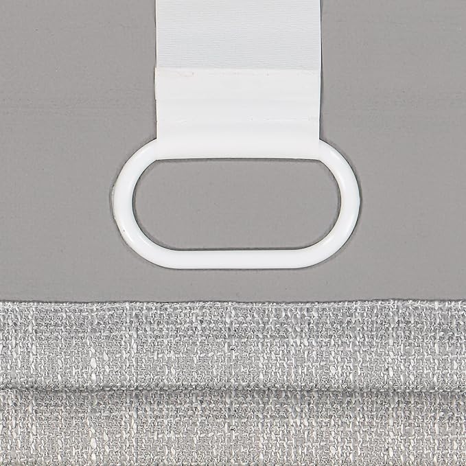 Eclipse Drew Noise Reducing Blackout Cordless Lined Window Roman Shade for Living Room, 27 in x 64 in, Smoke Grey