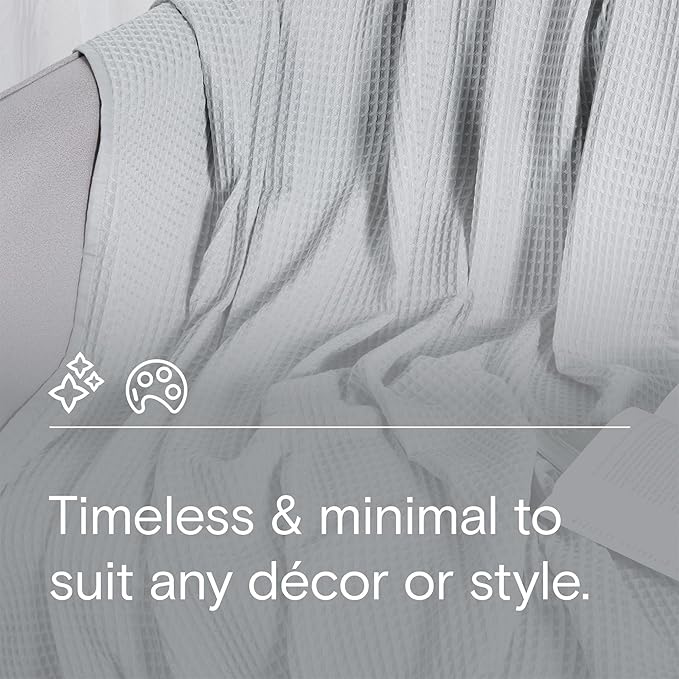 DOZ by SIJO Waffle Bed Blanket, 50% Viscose Derived from Bamboo and 50% Cotton Blend, Lightweight, Ultra Soft, Breathable, Summer Blanket (Dove, Throw (45"x70"))
