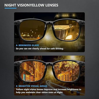 livho High Tech Night Driving Blue Light Glasses - Advanced Blue Light Blocking Computer Glasses