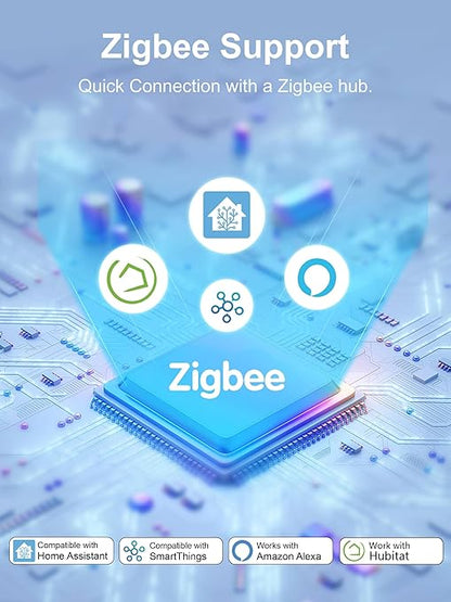 EIGHTREE Zigbee Smart Plug 15A, Energy Monitoring, 𝗭𝗶𝗴𝗯𝗲𝗲 𝗛𝘂𝗯 Required, ETL Certified, Smart Plugs That Compatible with Alexa & Home Assistant & SmartThings, 1 Pack