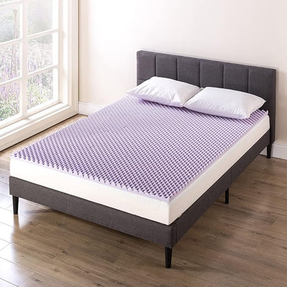Best Price Mattress 1.5 Inch Egg Crate Memory Foam Mattress Topper with Soothing Lavender Infusion, CertiPUR-US Certified, Dorm Essentials, Full