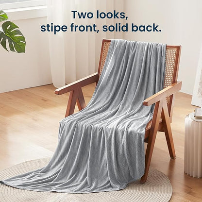 SLEEP ZONE Nanotex Cooling Blanket for Hot Sleepers, Double-Sided Throw Blanket for Couch and Bed, Summer Blanket Thin Lightweight Breathable, Keep Cool for Night Sweats (Grey, 60''x90'')
