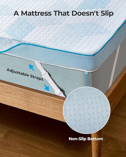 PERLECARE Firm Mattress Topper Full - 3 Inch Cooling Memory Foam Bed Topper for Pressure Relief, Soft and Supportive, Non-Slip Design, Removable and Washable Cover, CertiPUR-US Certified
