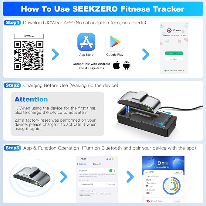 Sleep Tracker, Activity & Fitness Trackers | Health Smart Bracelet 24/7 Heart Rate | Step & Calorie Counter | IP68 Waterproof Activity Tracker, Valentine’s Day Gifts for Family & Friends