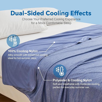 Ailemei Direct Cooling Blanket Twin Size for Couch, Double-Sided Summer Cooling Blankets for Hot Sleepers, Lightweight Ice Cool Blanket to Relieve HotFlashes, Breathable Bed Cold Blankets for Sleeping